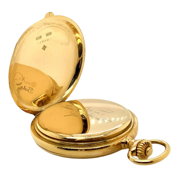 Swiss 18K gold hunting cased precision watch Circa 1907 Swiss 18K gold hunting cased precision watch Circa 1907