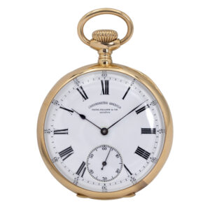 Swiss 18 carat gold open faced keyless lever watch Circa 1906