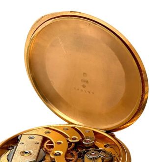 Swiss 18 carat gold open faced keyless lever watch Circa 1906