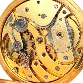 Swiss 18 carat gold open faced keyless lever watch Circa 1906