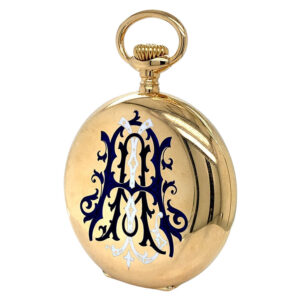 Swiss 18 carat gold open faced keyless lever watch Circa 1910