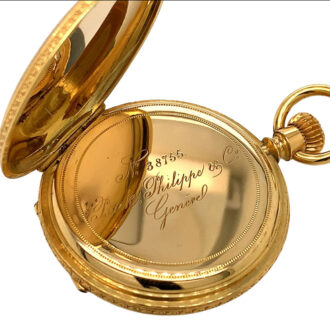 Exquisite Swiss 18K gold, enamel and diamond set watch Circa 1871