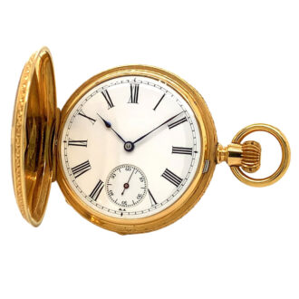 Exquisite Swiss 18K gold, enamel and diamond set watch Circa 1871