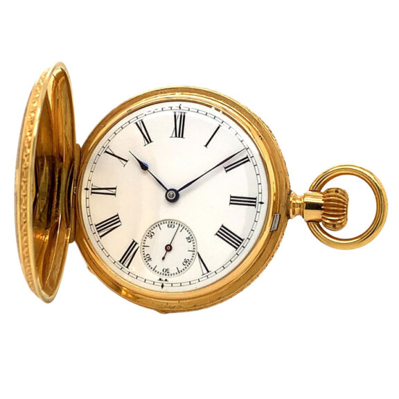 Exquisite Swiss 18K gold, enamel and diamond set watch Circa 1871 Exquisite Swiss 18K gold, enamel and diamond set watch Circa 1871