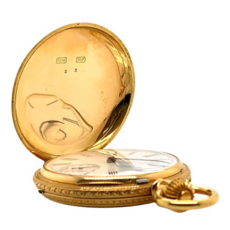 Exquisite Swiss 18K gold, enamel and diamond set watch Circa 1871
