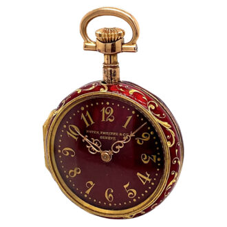 Swiss gold, enamel and diamond set watch with brooch Circa 1895 Swiss gold, enamel and diamond set watch with brooch Circa 1895