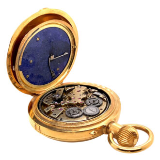 Swiss 18K gold repeating jumping center seconds watch Circa 1895
