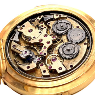 Swiss 18K gold repeating jumping center seconds watch Circa 1895