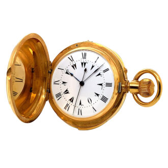 Swiss 18K gold repeating jumping center seconds watch Circa 1895