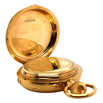 Swiss 18K gold repeating jumping center seconds watch Circa 1895