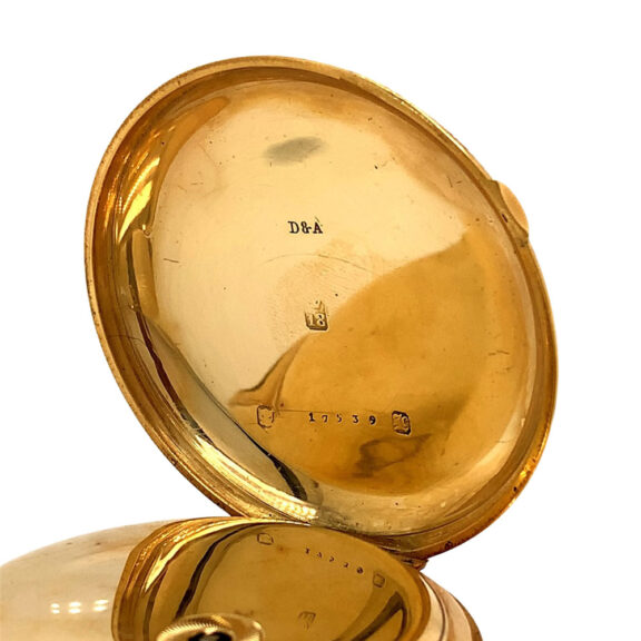 English 18K gold and enamel hunting cased watch Circa 1843 English 18K gold and enamel hunting cased watch Circa 1843