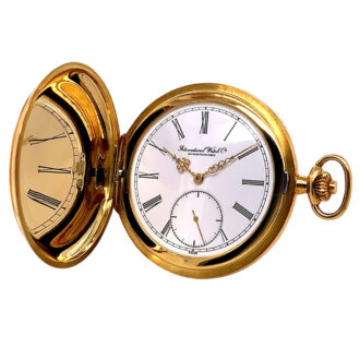 Fine Swiss 18K gold and enamel hunting cased watch Circa 1996