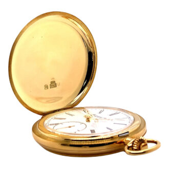 Fine Swiss 18K gold and enamel hunting cased watch Circa 1996