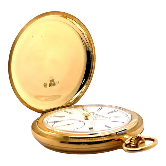 Fine Swiss 18K gold and enamel hunting cased watch Circa 1996 Fine Swiss 18K gold and enamel hunting cased watch Circa 1996