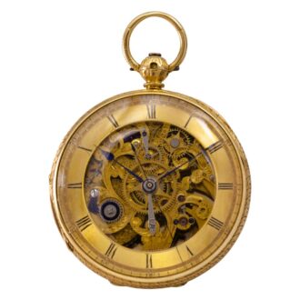 Rare English 18K gold skeletonized Masonic watch Circa 1862