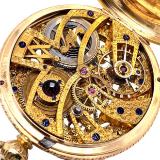 Rare English 18K gold skeletonized Masonic watch Circa 1862