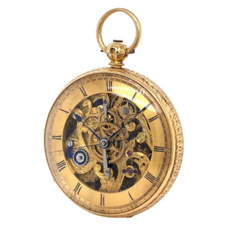 Rare English 18K gold skeletonized Masonic watch Circa 1862
