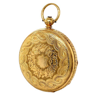 Rare English 18K gold skeletonized Masonic watch Circa 1862