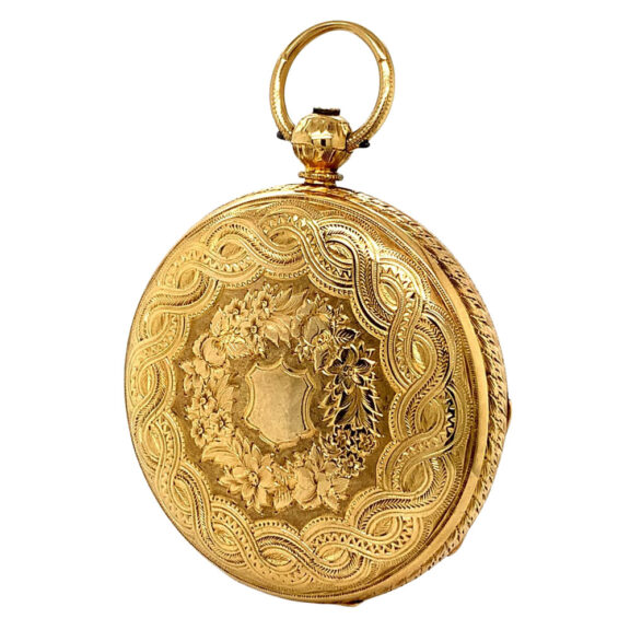 Rare English 18K gold skeletonized Masonic watch Circa 1862 Rare English 18K gold skeletonized Masonic watch Circa 1862