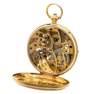 Rare English 18K gold skeletonized Masonic watch Circa 1862