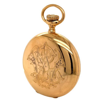 English 18 carat gold and enamel hunting cased watch Circa 1843