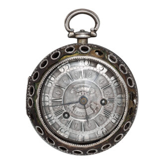 English silver and leather pair cased verge watch Circa 1602-97