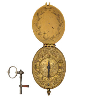 English oval brass one-handed verge pendant watch Circa 1620-40