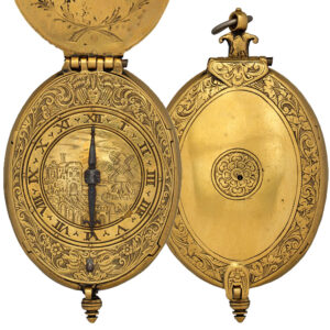 English oval brass one-handed verge pendant watch Circa 1620-40