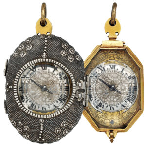 English rock crystal octagonal pendant watch Circa 1640-1650