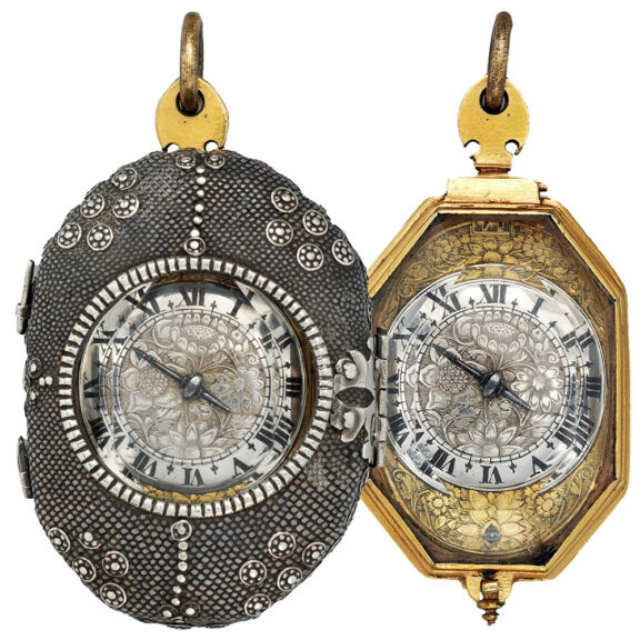English rock crystal octagonal pendant watch Circa 1640-1650