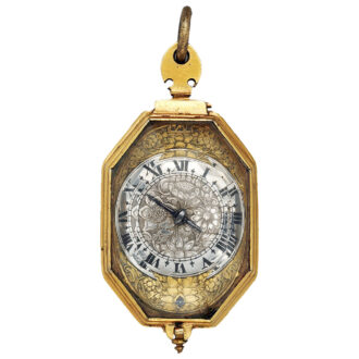 English rock crystal octagonal pendant watch Circa 1640-1650