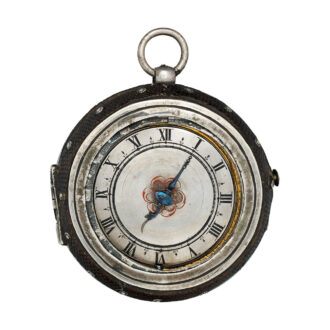 Swiss silver and leather verge pocket watch Circa 1675-1700