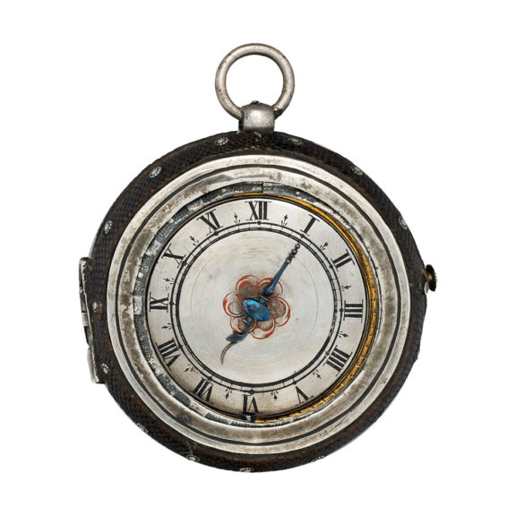 Swiss silver and leather verge pocket watch Circa 1675-1700 Swiss silver and leather verge pocket watch Circa 1675-1700