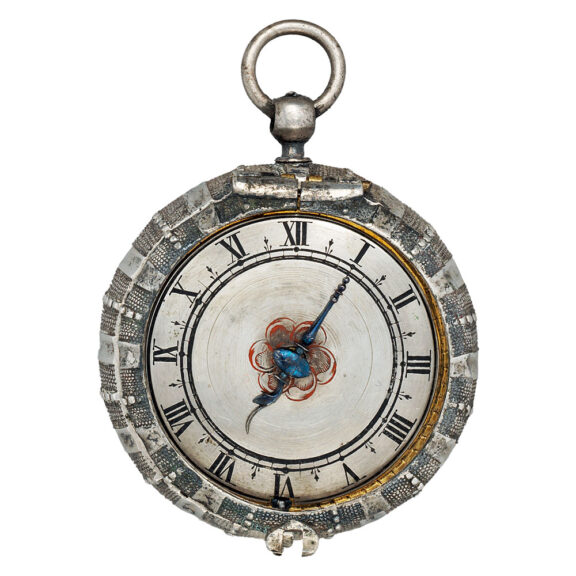 Swiss silver and leather verge pocket watch Circa 1675-1700 Swiss silver and leather verge pocket watch Circa 1675-1700