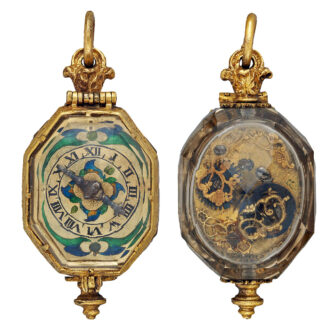 German octagonal gold and rock crystal watch Circa 1620 German octagonal gold and rock crystal watch Circa 1620