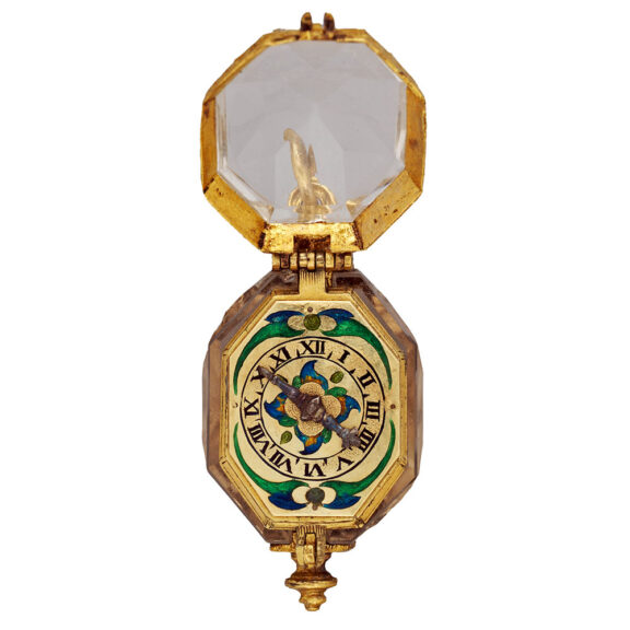 German octagonal gold and rock crystal watch Circa 1620 German octagonal gold and rock crystal watch Circa 1620