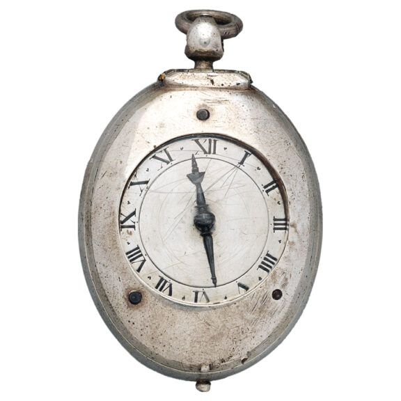 Rare English silver oval Puritan pendant watch Circa 1630