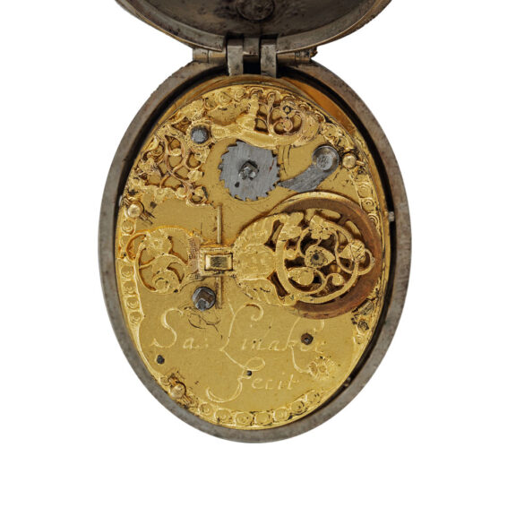 Rare English silver oval Puritan pendant watch Circa 1630 Rare English silver oval Puritan pendant watch Circa 1630