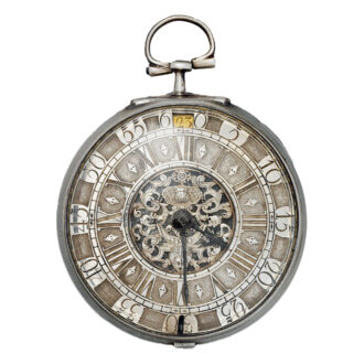 English silver calendar watch with champlevé dial Circa 1725-1750