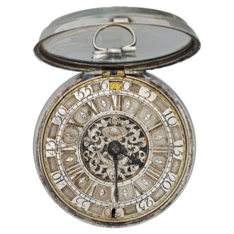 English silver calendar watch with champlevé dial Circa 1725-1750