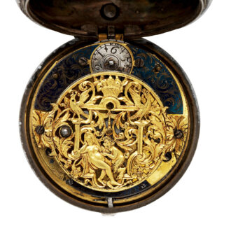 English silver calendar watch with champlevé dial Circa 1725-1750