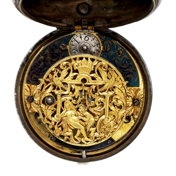 English silver calendar watch with champlevé dial Circa 1725-1750 English silver calendar watch with champlevé dial Circa 1725-1750