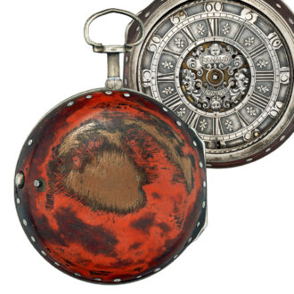 English silver pair cased repeating watch from the 18th century