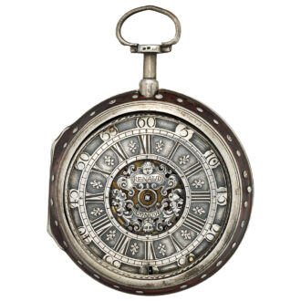 English silver pair cased repeating watch from the 18th century