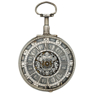 English silver pair cased repeating watch from the 18th century