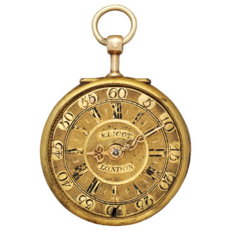 Decorative English gold and painted enamel verge watch Circa 1760