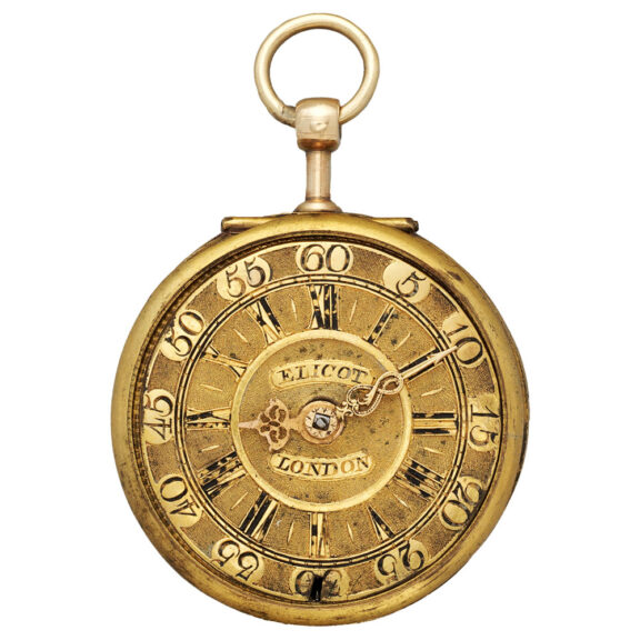 Decorative English gold and painted enamel verge watch Circa 1760 Decorative English gold and painted enamel verge watch Circa 1760
