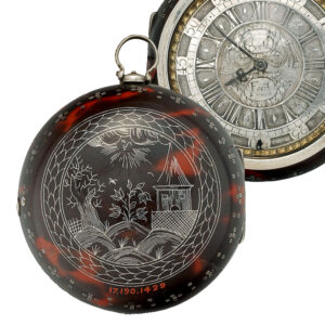 English silver and tortoiseshell pair cased verge watch Circa 1780