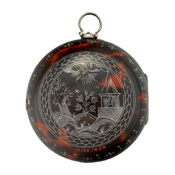 English silver and tortoiseshell pair cased verge watch Circa 1780 English silver and tortoiseshell pair cased verge watch Circa 1780