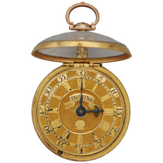 English gold repoussé repeater with champlevé dial Circa 1765
